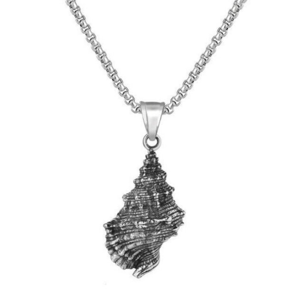 Stainless Steel Conch Unisex Pendant Necklace, BL55590214
